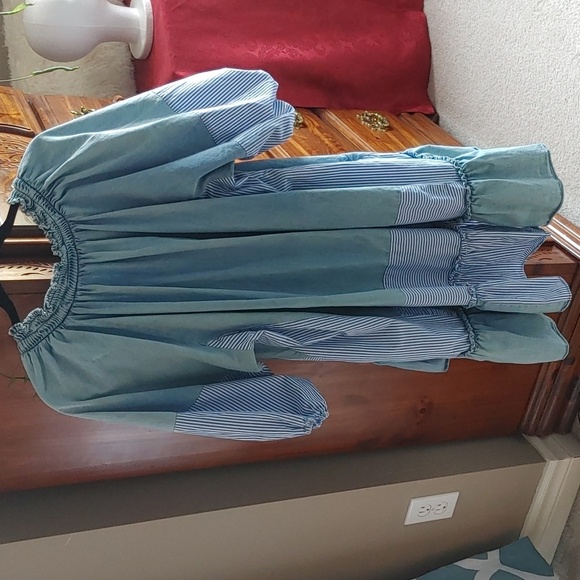 Free People Keegan High Low Denim Cotton Patchwork/Tunic Dress Size Small - Picture 2 of 13